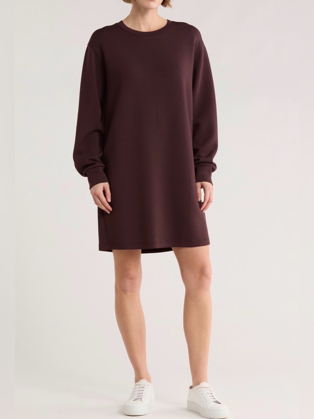 SPANX AirEssentials Long SleeveCrew Neck Dress L Truffle BrownSweatshirt Cozy